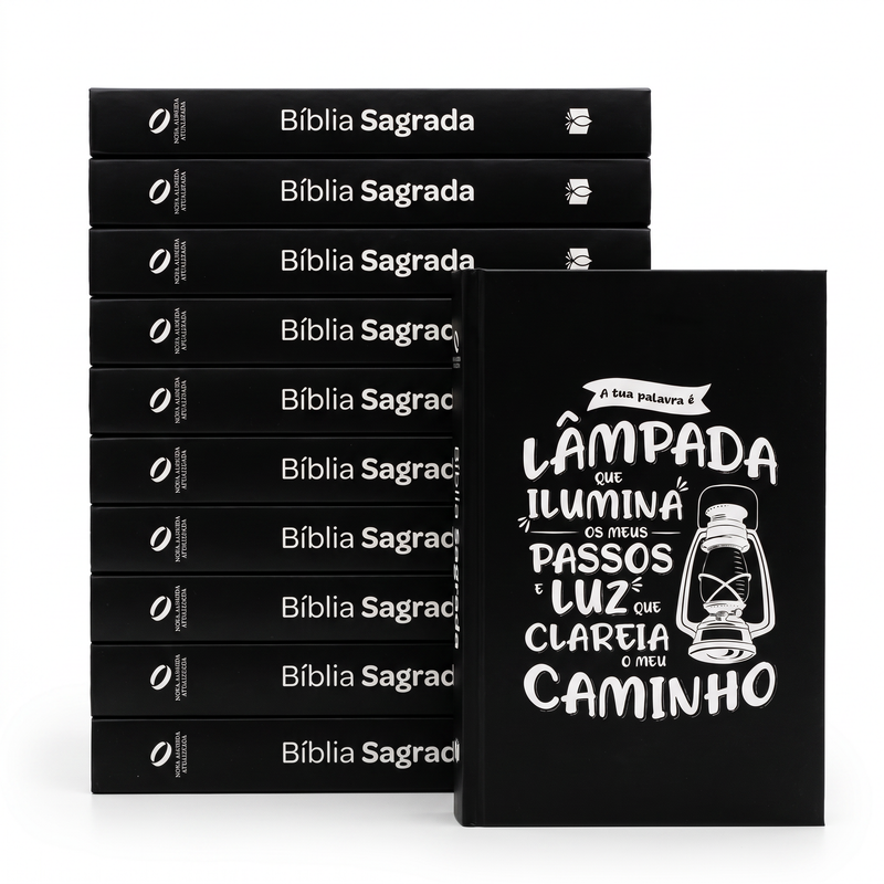 Kit Bíblia Sagrada Lâmpada Salmos 119 | NAA | Letra Normal | Capa Ilustrada 10un