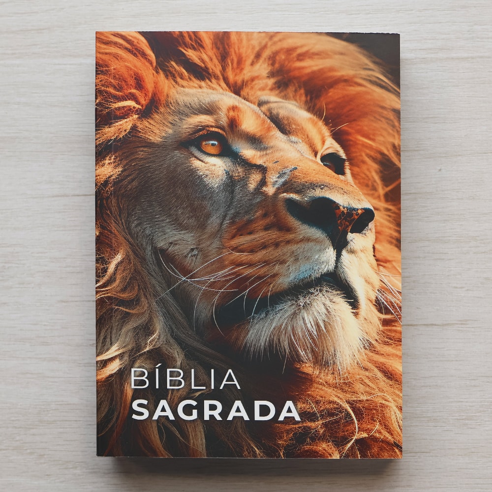Capa de Bíblia Sagrada Leão Supreme | NAA | Letra Normal | Capa Ilustrada — item do Kit Bíblia Sagrada Leão Supreme | NAA | Letra Normal | Capa Ilustrada 10un · foto 2