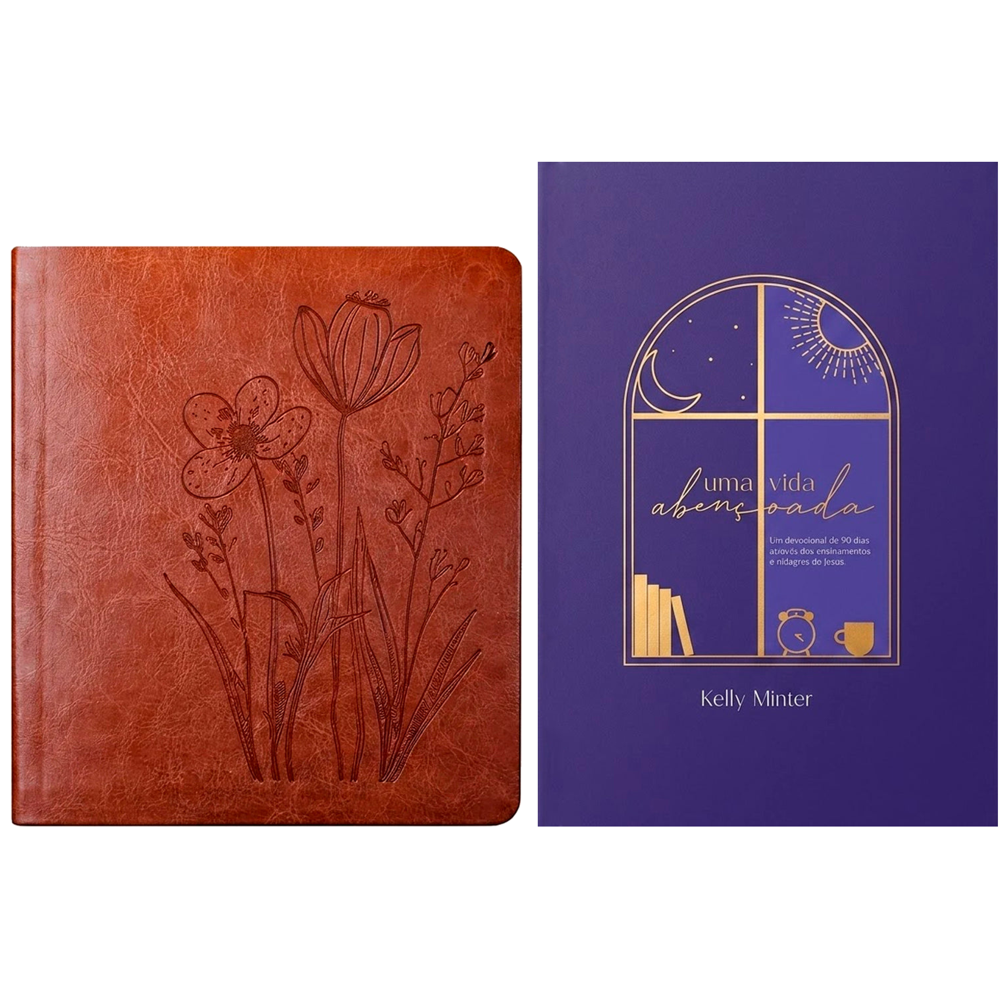 Kit Bíblia Sagrada Leia e Anote Jardim | NVT | Letra Grande | Capa Luxo Marrom + Grátis Devocional Uma Vida Abençoada