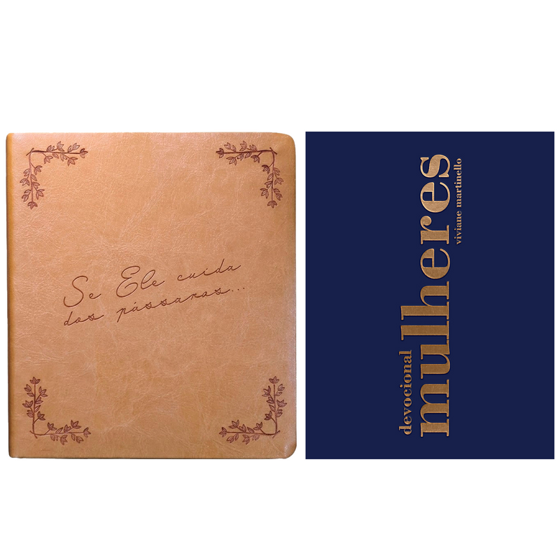 Kit Bíblia Sagrada Leia e Anote Pássaros | NVI | Letra Grande | Capa Luxo Caramelo + Devocional Mulheres 2027 | Viviane Martinello