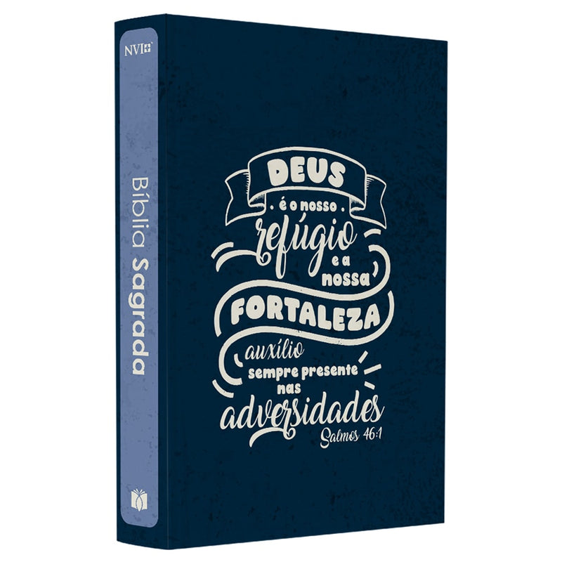 Capa de Bíblia Sagrada Lettering | NVI | Capa Brochura Azul — item do Kit Bíblia Sagrada Lettering | NVI | Capa Brochura Azul 10un