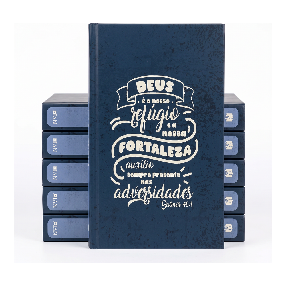 Kit Bíblia Sagrada Lettering | NVI | Capa Brochura Azul 5un