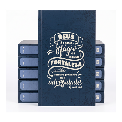 Kit Bíblia Sagrada Lettering | NVI | Capa Brochura Azul 5un