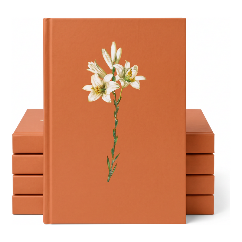 Kit Bíblia Sagrada Lírios Laranja | NAA | Letra Normal | Capa Ilustrada 5un