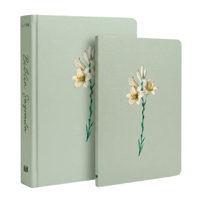 Kit Bíblia Sagrada Lírios Verde | NVI | Letra Maior | Capa Dura + Bloco de Anotações Lírios | Capa Brochura