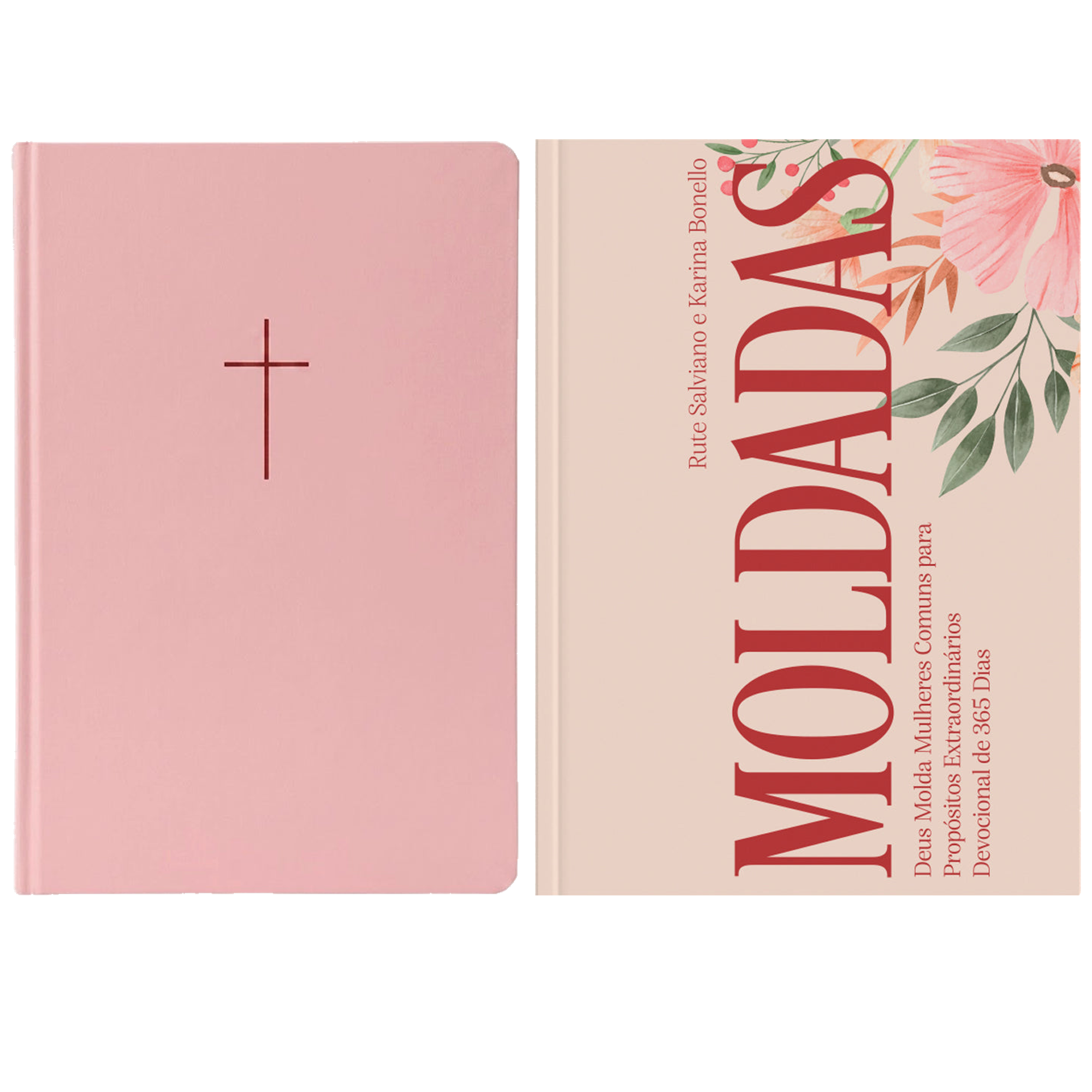 Kit Bíblia Sagrada | NAA | Letra Grande | Capa Dura Cruz Rosa Com Espaço para Anotações + Devocional Moldadas | 365 Dias com as Mulheres da Bíblia | Rute Salviano e Karina Bonello