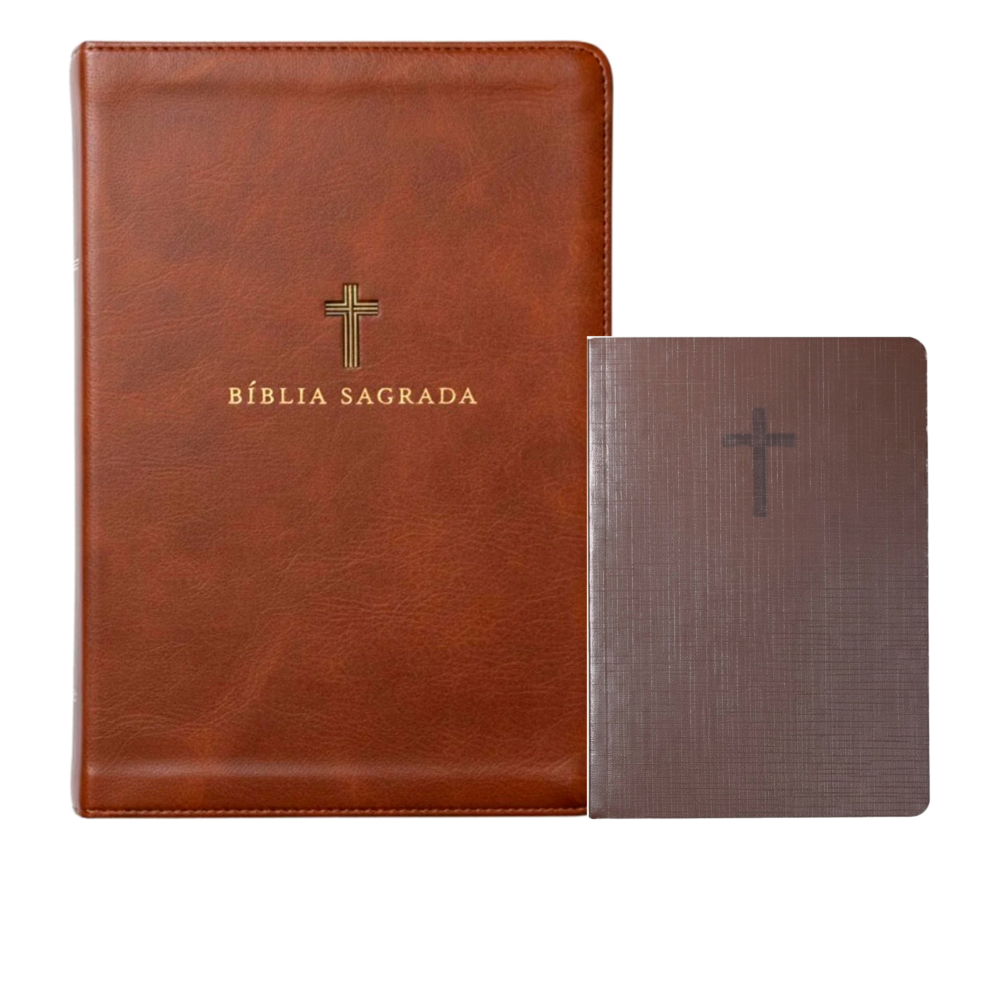 Kit Bíblia Sagrada | NVI | Leitura Perfeita | Couro Soft Marrom | Com Índice + Bloco de Anotações Ele Ressuscitou | Capa Brochura