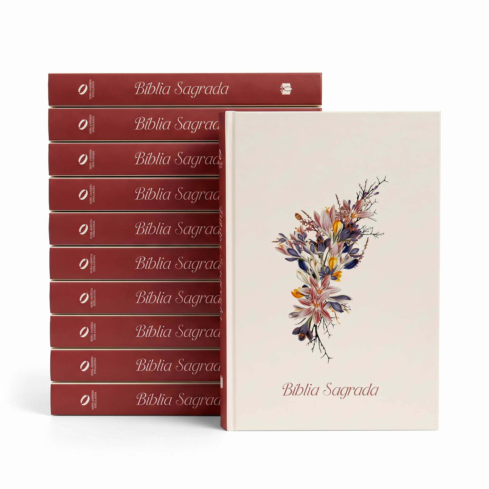 Kit Bíblia Sagrada Orquídeas | NAA | Letra Normal | Capa Ilustrada 10un