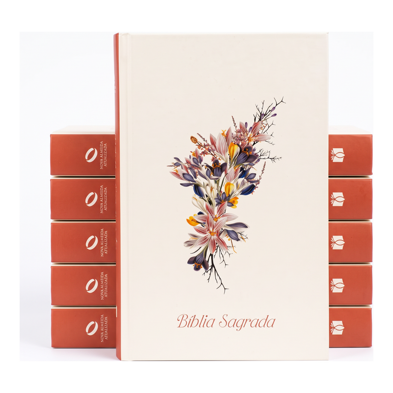 Kit Bíblia Sagrada Orquídeas | NAA | Letra Normal | Capa Ilustrada 5un