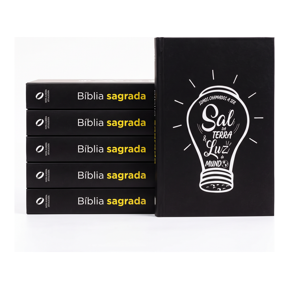 Kit Bíblia Sagrada Sal da Terra e Luz do Mundo | NAA | Letra Normal | Capa Ilustrada 5un