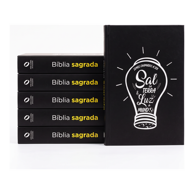 Kit Bíblia Sagrada Sal da Terra e Luz do Mundo | NAA | Letra Normal | Capa Ilustrada 5un