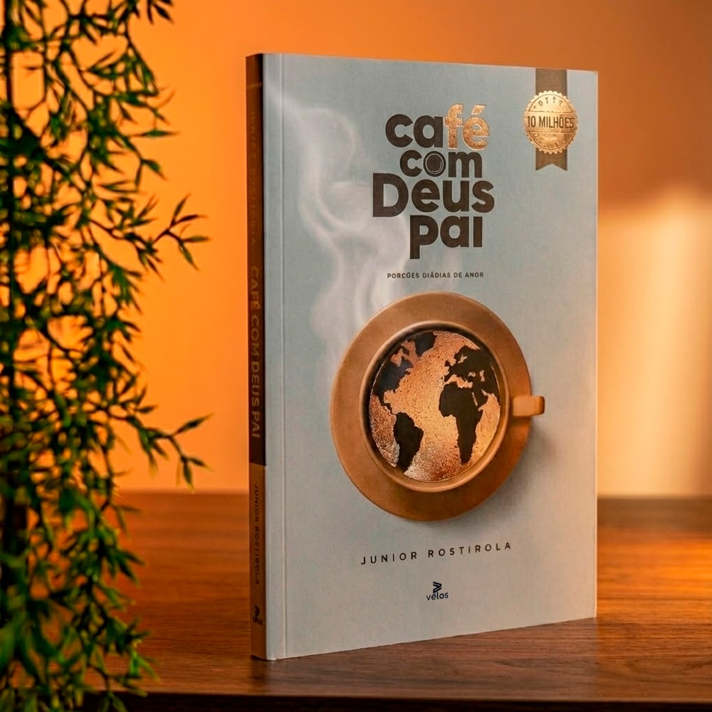 Capa de Café Com Deus Pai 2026 | Porções Diárias de Amor | Junior Rostirola — item do Kit Bíblia Sagrada Slim | NVI | Letra Normal | Capa Luxo Marrom + Café Com Deus Pai 2026 | Porções Diárias de Amor | Junior Rostirola · foto 2