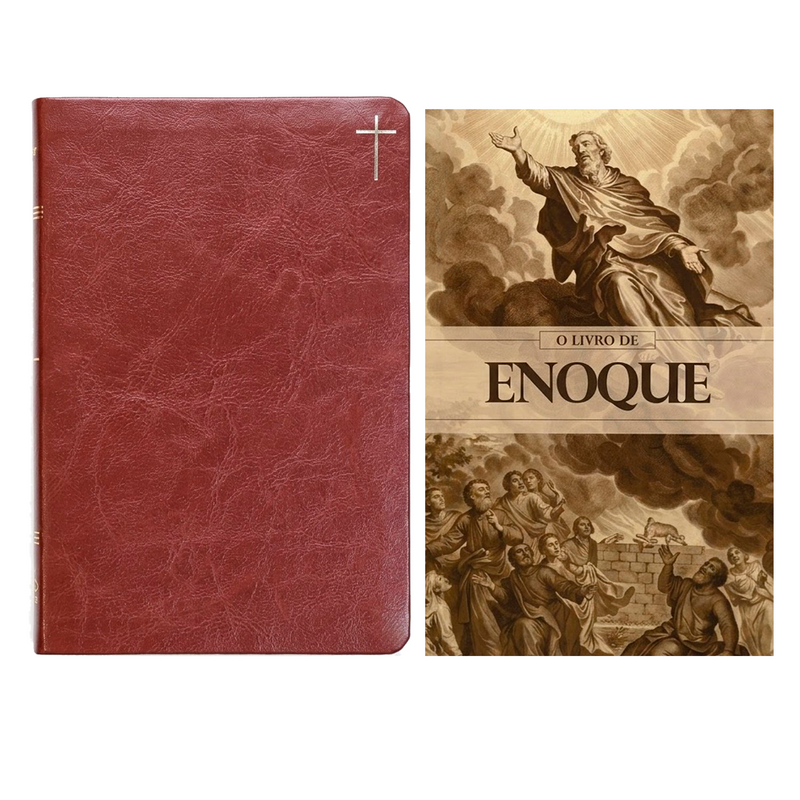 Kit Bíblia Slim NVI | Poder da Cruz | Capa Luxo Marrom + Grátis O Livro de Enoque