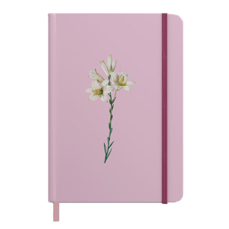 Capa de Caderno Moleskine Rosa | Com Pauta | Capa Lírios — item do Kit Caderno Moleskine Rosa | Com Pauta | Capa Lírios + Mulheres Improváveis | Viviane Martinello