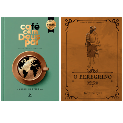 Kit Café Com Deus Pai 2027 | Júnior Rostirola | Capa Brochura + O Peregrino | Clássicos da Literatura | John Bunyan