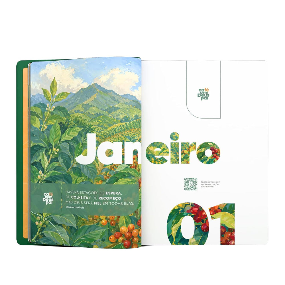 Capa de Café Com Deus Pai 2027 | Júnior Rostirola | Capa Brochura — item do Kit Café Com Deus Pai 2027 | Júnior Rostirola | Capa Brochura + Planner Contando os Meus Dias | Capa Floral Azul · foto 3