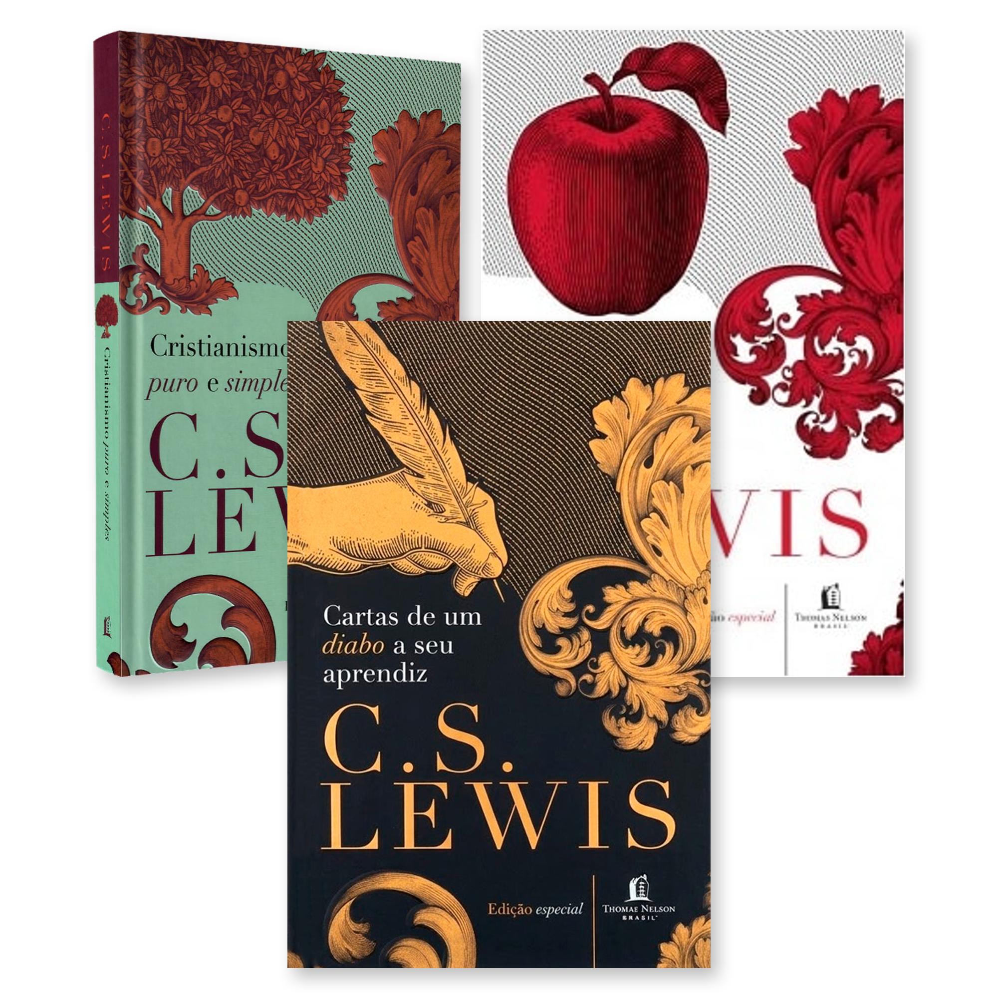 Kit Cartas de um Diabo a Seu Aprendiz + Cristianismo Puro e Simples + A Abolição do Homem | C. S. Lewis | Capa Dura