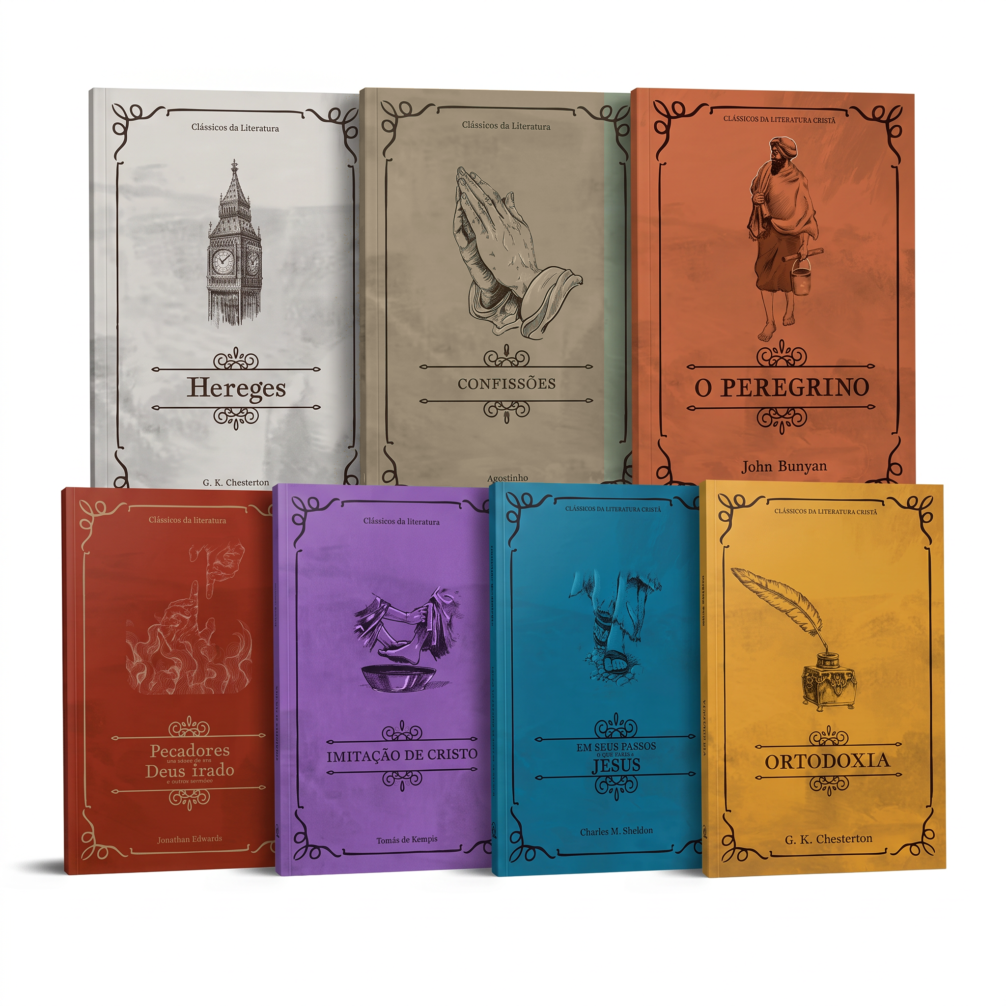 Kit Clássicos da Literatura Berith - 7 livros de frente