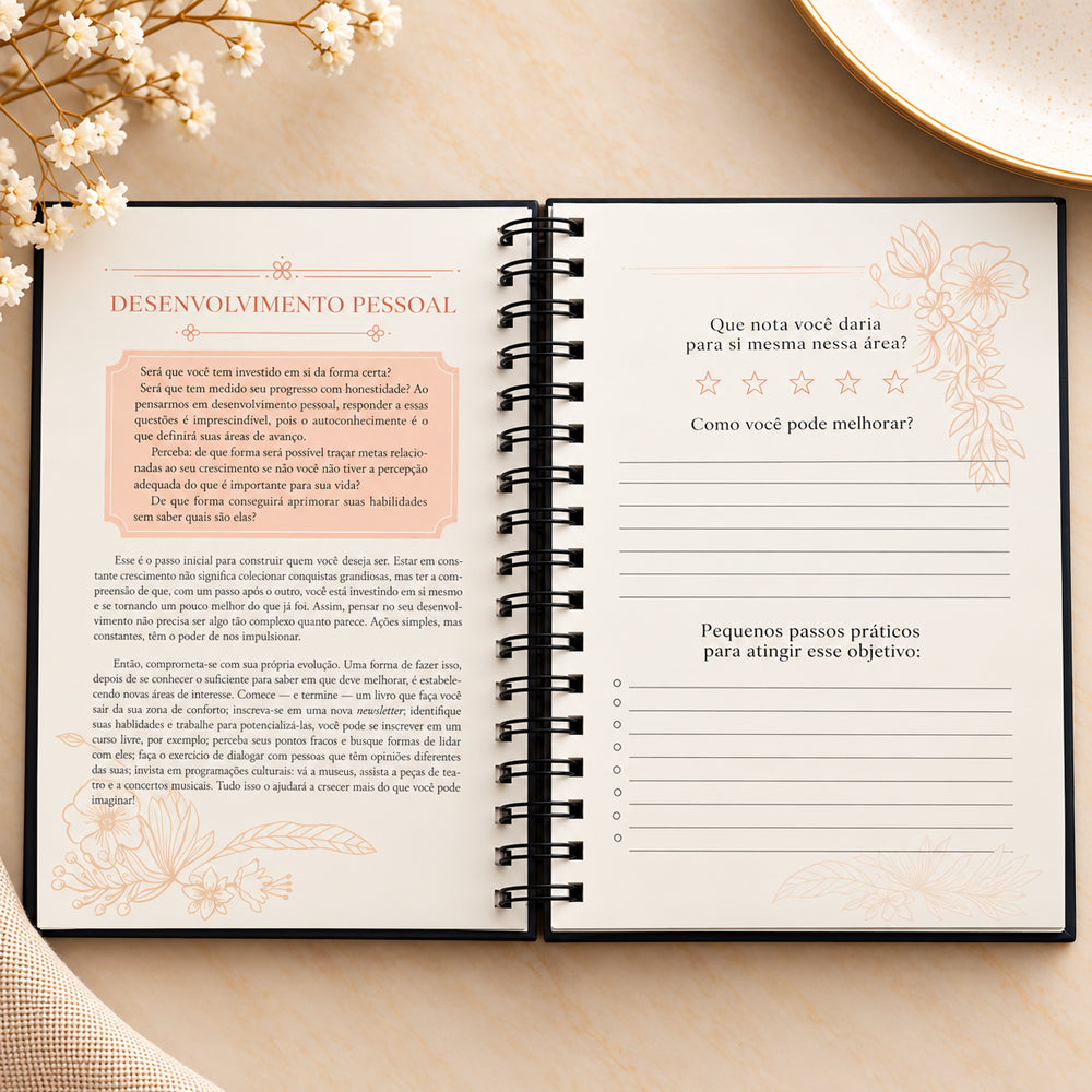 Capa de Planner Contando os Meus Dias | Capa Preta Lírio do Vale — item do Kit Devocional Moldadas | 365 Dias com as Mulheres da Bíblia | Rute Salviano + Planner Contando os Meus Dias | Capa Preta Lírio do Vale · foto 5