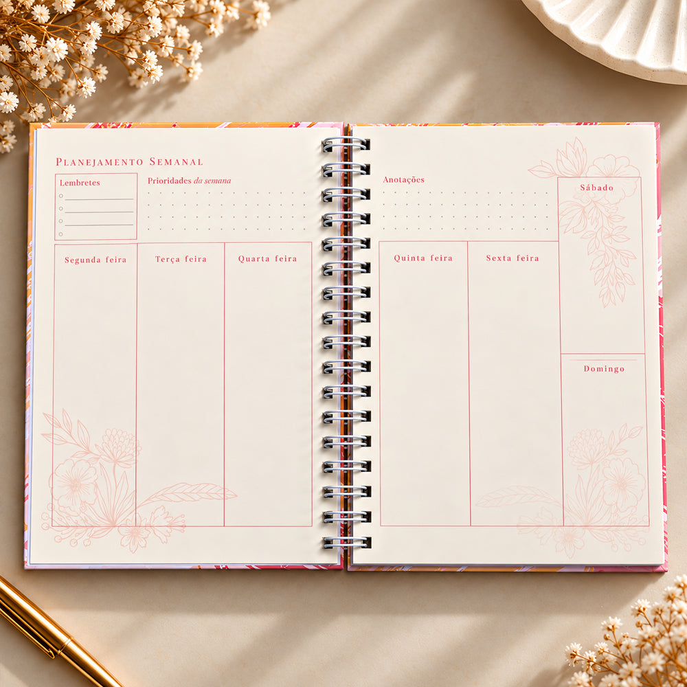 Capa de Planner Contando os Meus Dias | Capa Pinceladas Pêssego — item do Kit Devocional Moldadas | 365 Dias com as Mulheres da Bíblia | Rute Salviano + Planner Contando os Meus Dias | Capa Pinceladas Pêssego · foto 8