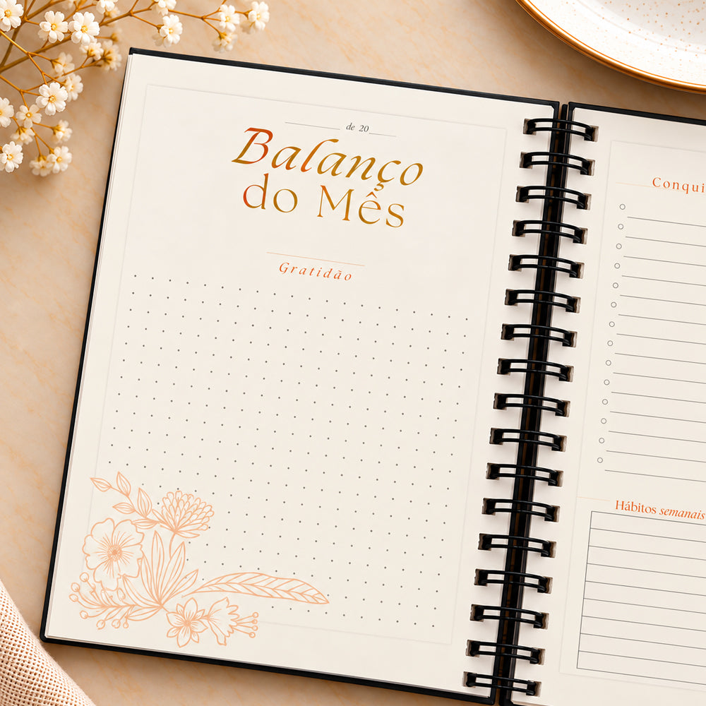 Capa de Planner Contando os Meus Dias | Capa Preta Lírio do Vale — item do Kit Devocional Moldadas | 365 Dias com as Mulheres da Bíblia | Rute Salviano + Planner Contando os Meus Dias | Capa Preta Lírio do Vale · foto 9