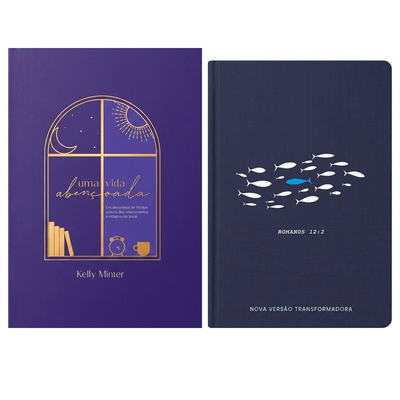 Kit Devocional Uma Vida Abençoada | Kelly Minter + Bíblia Sagrada Slim Correnteza | NVT | Capa Dura
