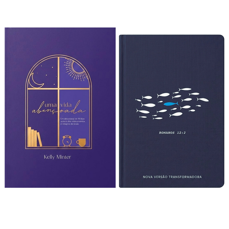 Kit Devocional Uma Vida Abençoada | Kelly Minter + Bíblia Sagrada Slim Correnteza | NVT | Capa Dura