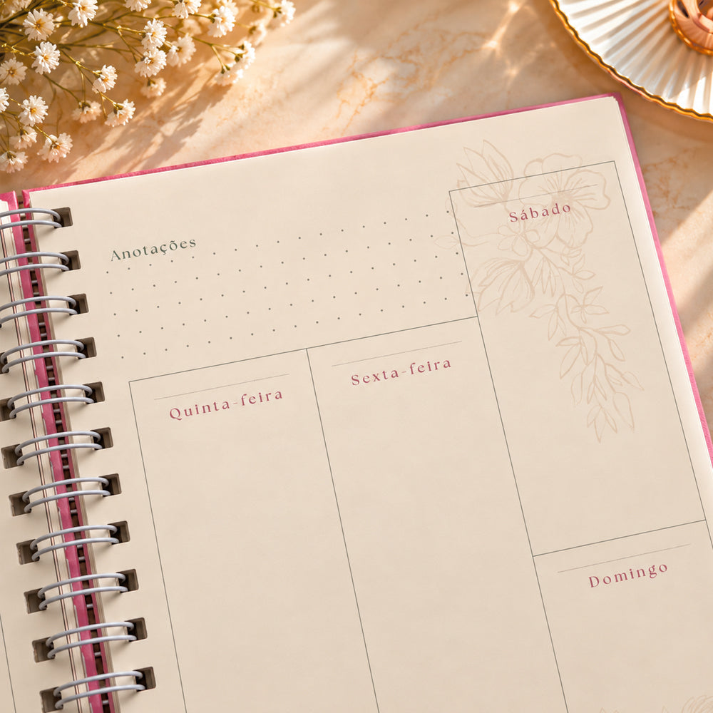 Capa de Planner Contando os Meus Dias | Capa Dálias Rosa — item do Kit Faz Meu Coração Ouvir Tua Voz | Thamires Garcia + Planner Contando os Meus Dias | Capa Dálias Rosa · foto 9