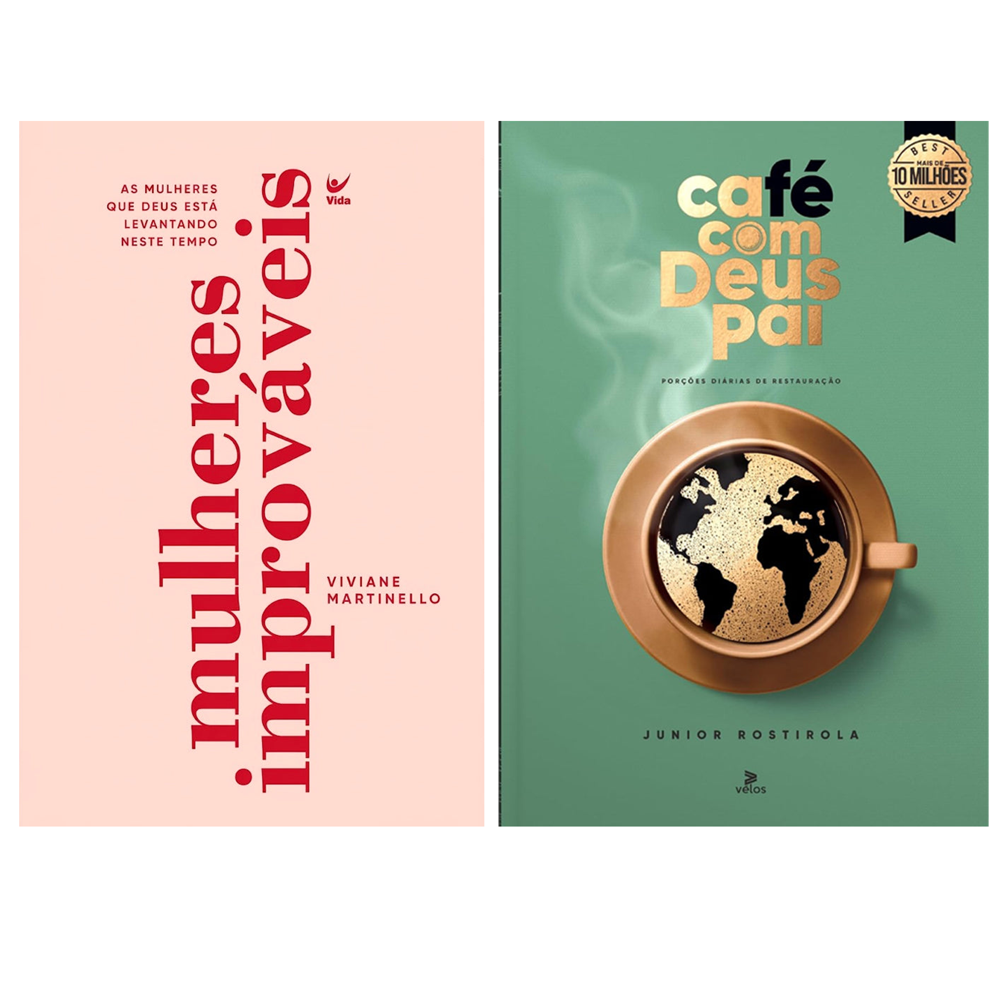 Kit Mulheres Improváveis | Viviane Martinello + Café Com Deus Pai 2027 | Júnior Rostirola | Capa Brochura