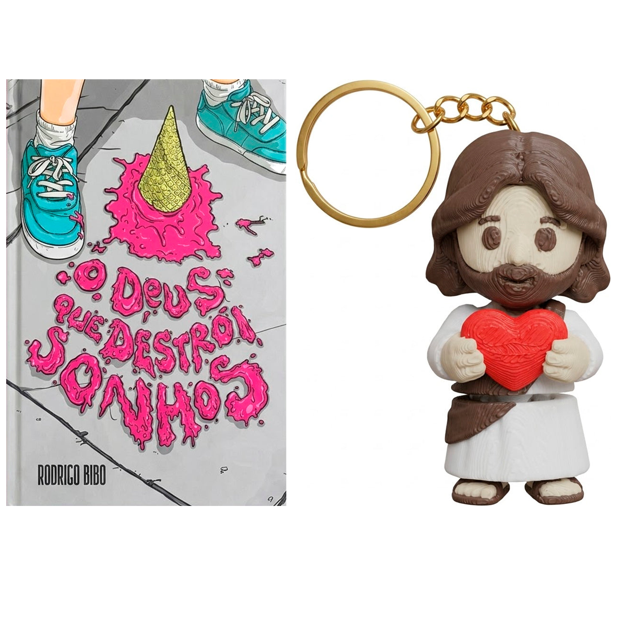Kit O Deus que Destrói Sonhos | Rodrigo Bibo + Chaveiro Articulado 3D | Jesus