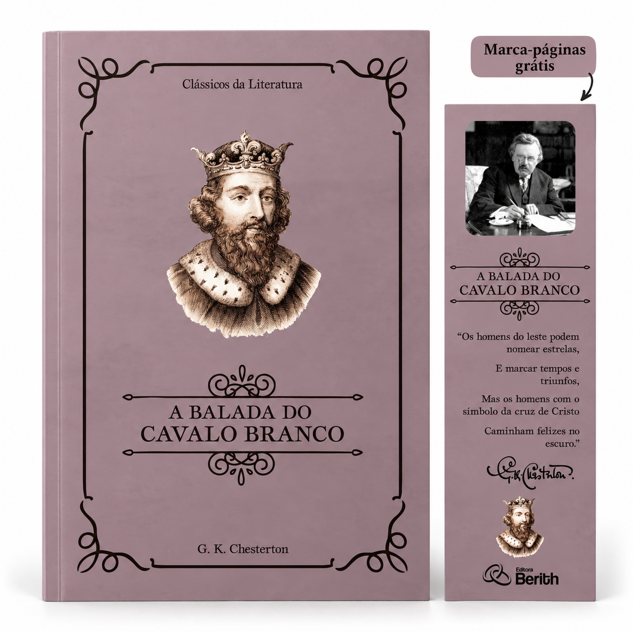 Capa de A Balada do Cavalo Branco | Clássicos da Literatura |  G. K. Chesterton — item do Kit Ortodoxia + Hereges + A Balada do Cavalo Branco + O Homem que Era Quinta-Feira | G. K. Chesterton