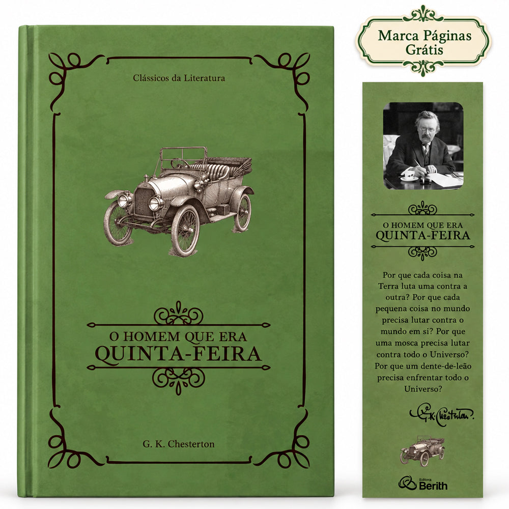 Capa de O Homem que Era Quinta-Feira | Clássicos da Literatura | G. K. Chesterton — item do Kit Ortodoxia + Hereges + A Balada do Cavalo Branco + O Homem que Era Quinta-Feira | G. K. Chesterton