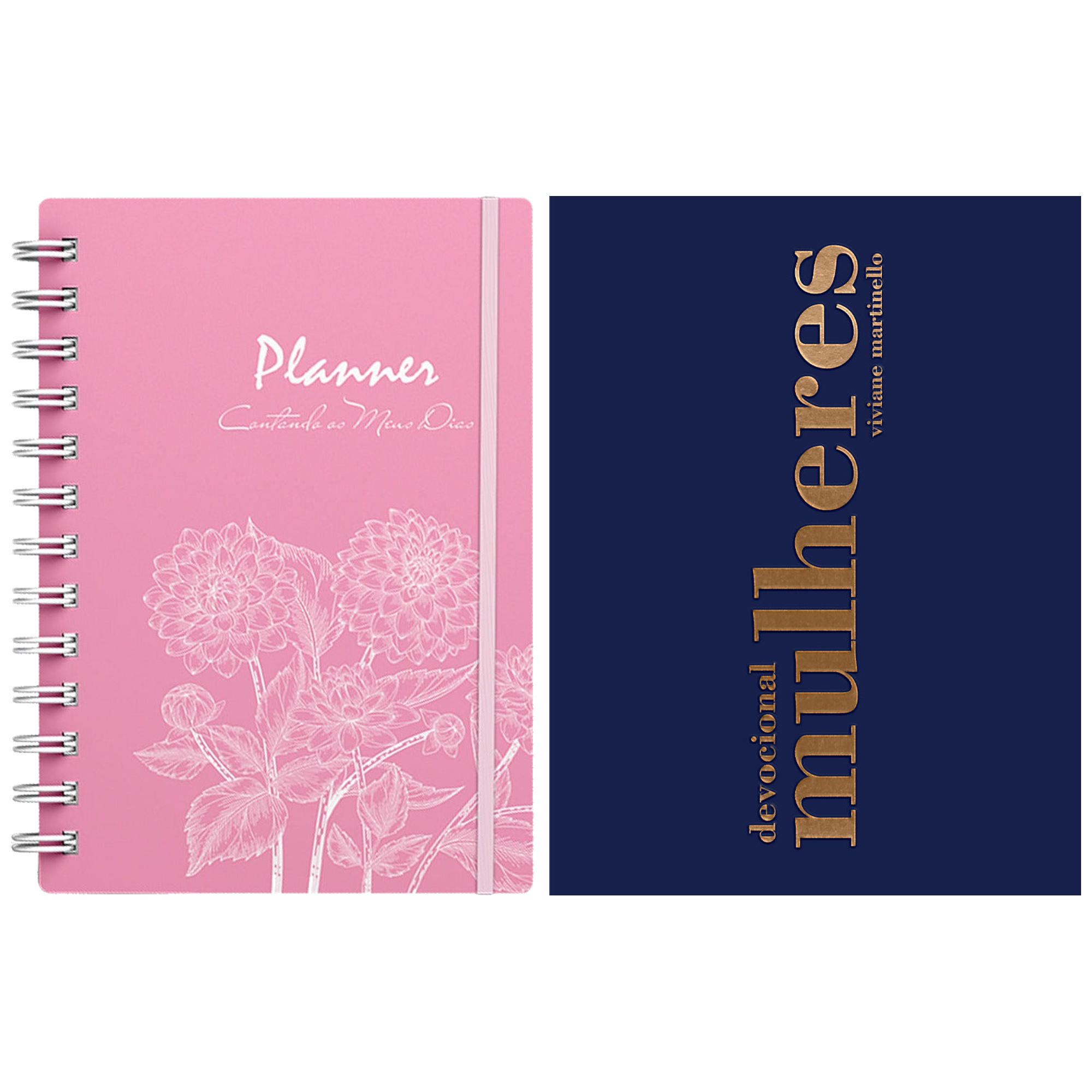 Kit Planner Contando os Meus Dias | Capa Dálias Rosa + Devocional Mulheres 2027 | Viviane Martinello