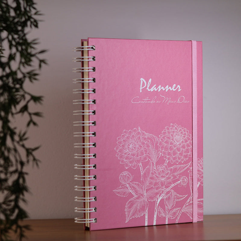 Capa de Planner Contando os Meus Dias | Capa Dálias Rosa — item do Kit Planner Contando os Meus Dias | Capa Dálias Rosa + Devocional Mulheres 2027 | Viviane Martinello · foto 2