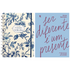 Kit Planner Contando os Meus Dias | Capa Floral Azul + Ser Diferente é Um Presente | Vitória Martinello