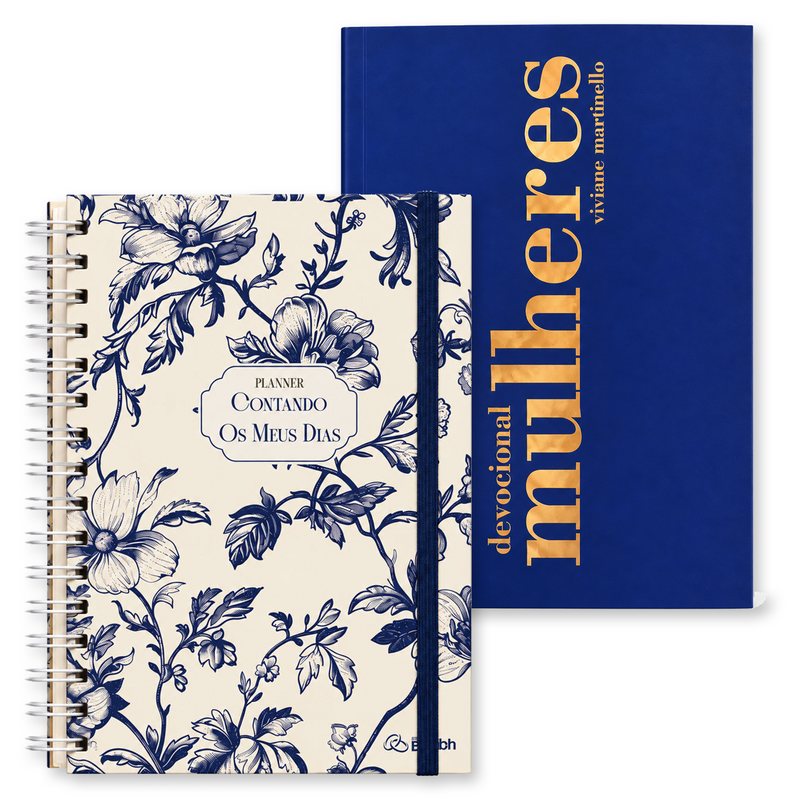 Kit Planner Contando os Meus Dias | Capa Floral Clássica + Devocional Mulheres 2027 | Viviane Martinello