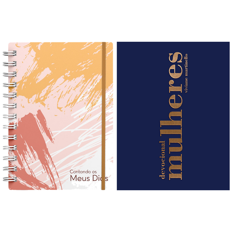 Kit Planner Contando os Meus Dias | Capa Pinceladas Pêssego + Devocional Mulheres 2027 | Viviane Martinello