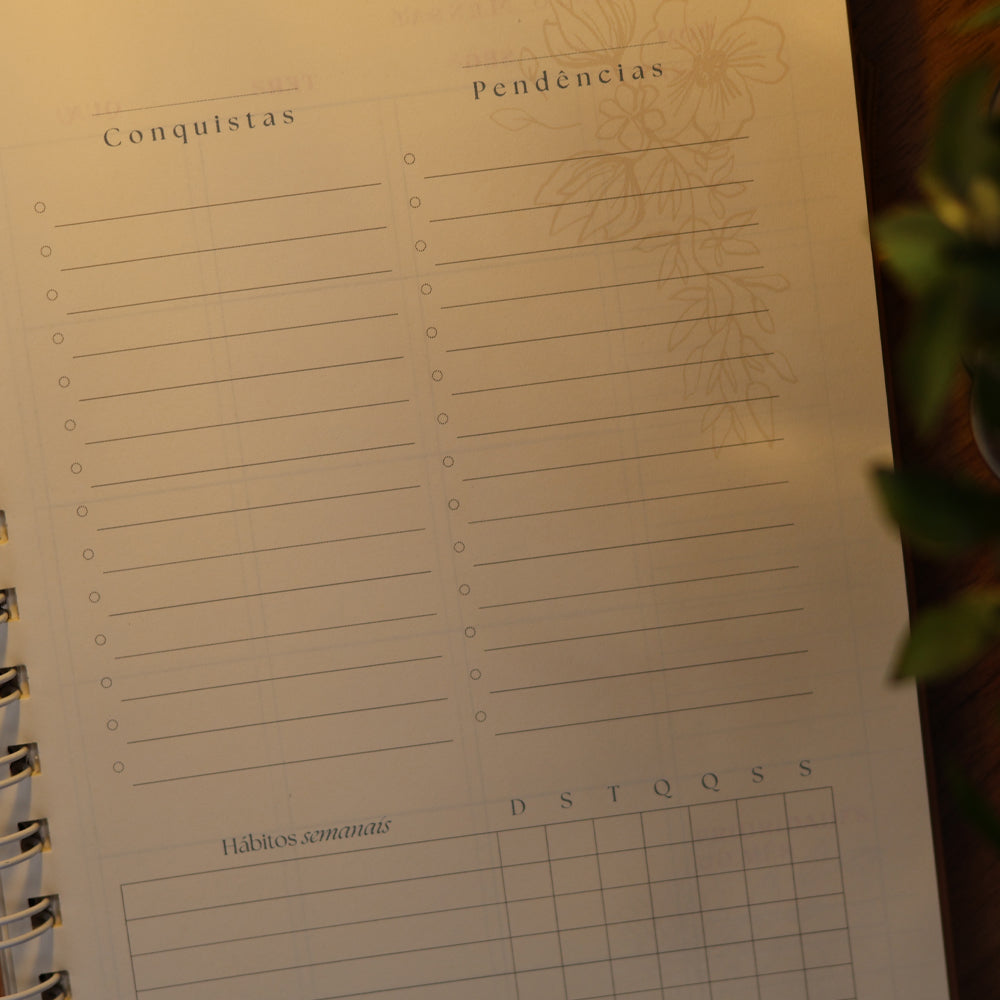 Capa de Planner Contando os Meus Dias | Capa Pinceladas Pêssego — item do Kit Planner Contando os Meus Dias | Capa Pinceladas Pêssego + Devocional Mulheres 2027 | Viviane Martinello · foto 7