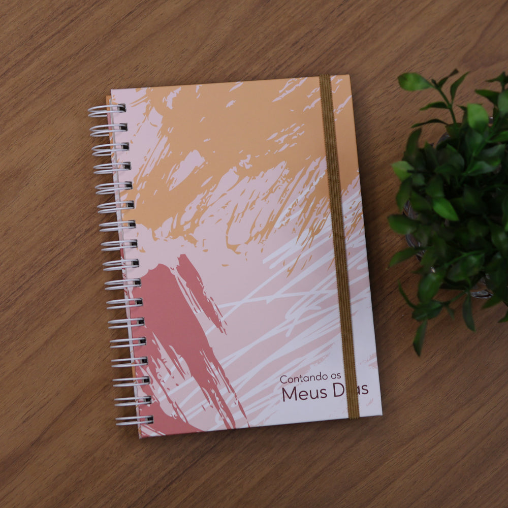 Capa de Planner Contando os Meus Dias | Capa Pinceladas Pêssego — item do Kit Planner Contando os Meus Dias | Capa Pinceladas Pêssego + Devocional Mulheres 2027 | Viviane Martinello · foto 3