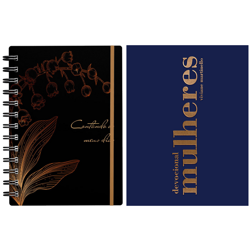 Kit Planner Contando os Meus Dias | Capa Preta Lírio do Vale + Devocional Mulheres 2027 | Viviane Martinello