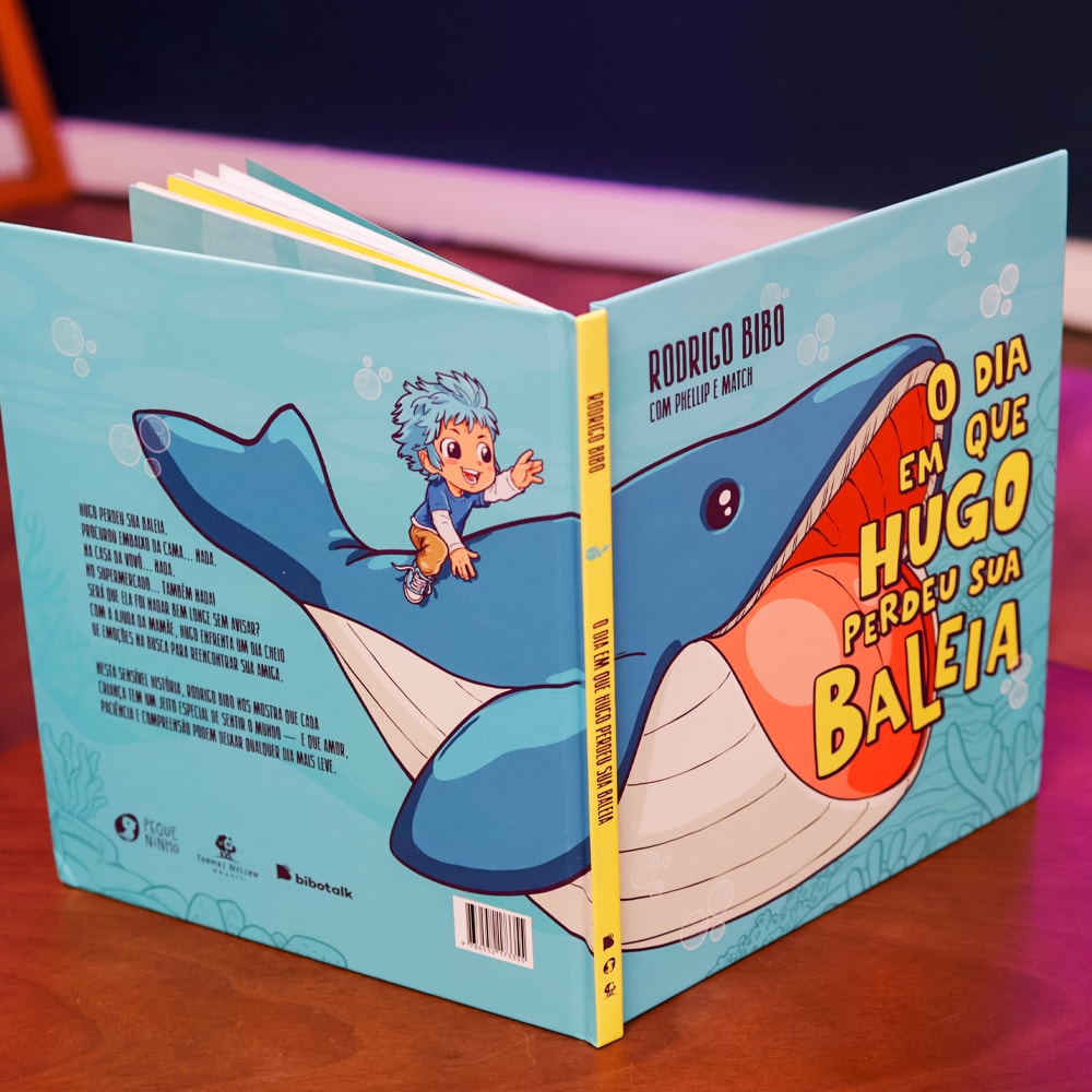 Capa de O Dia Em Que Hugo Perdeu Sua Baleia | Rodrigo Bibo, Phellip Willian e Match — item do Kit Quando Meu Sorvete Cai | Rodrigo Bibo + O Dia Em Que Hugo Perdeu Sua Baleia | Rodrigo Bibo, Phellip Willian e Match · foto 5