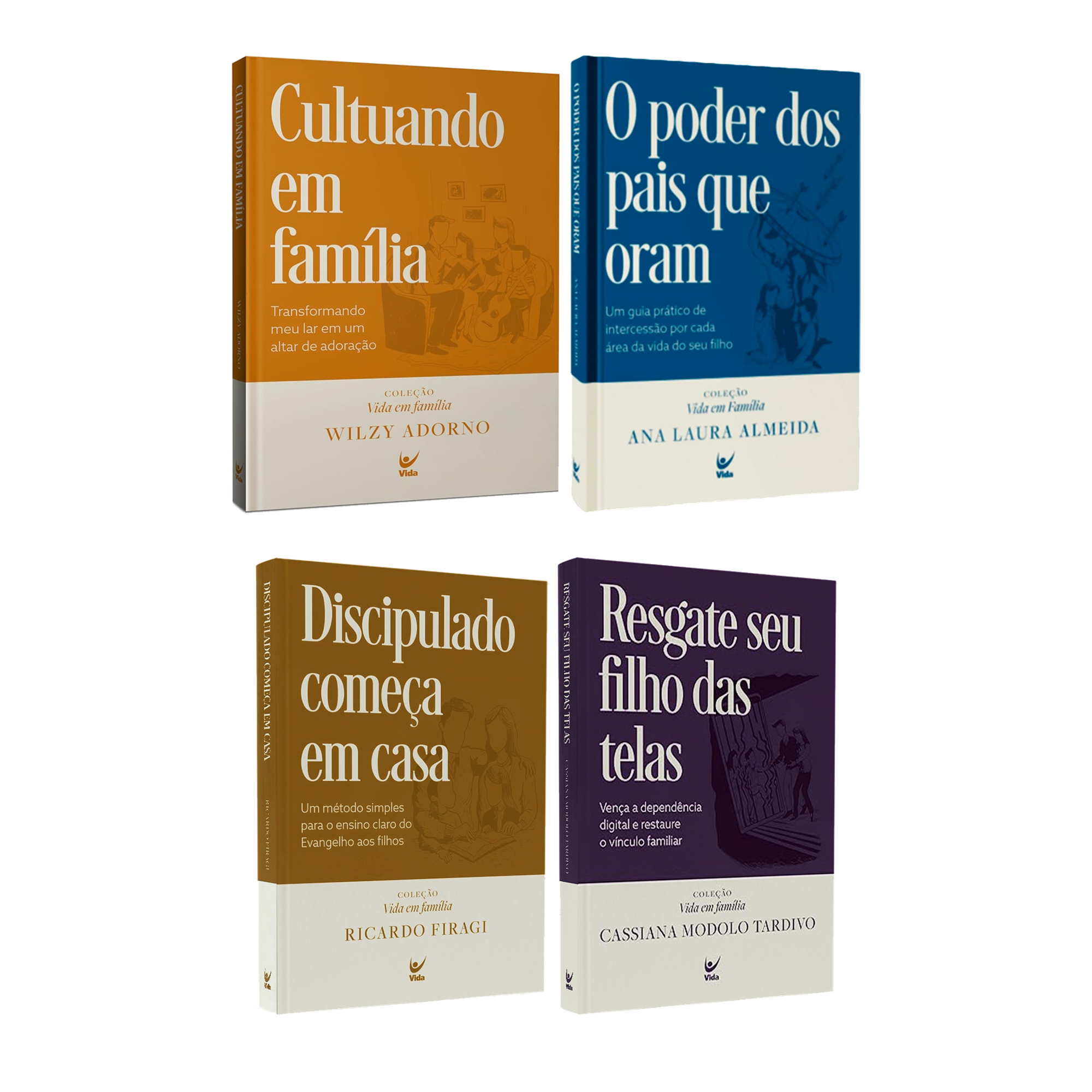 Kit Resgate Seu Filho das Telas | Cassiana Modolo Tardivo + Cultuando em Família | Wilzy Adorno + O Poder dos Pais Que Oram | Ana Laura Almeida + Discipulado Começa em Casa | Ricardo Firagi