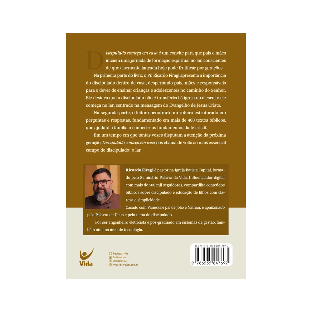 Capa de Discipulado Começa em Casa | Ricardo Firagi — item do Kit Resgate Seu Filho das Telas | Cassiana Modolo Tardivo + Cultuando em Família | Wilzy Adorno + O Poder dos Pais Que Oram | Ana Laura Almeida + Discipulado Começa em Casa | Ricardo Firagi · foto 2
