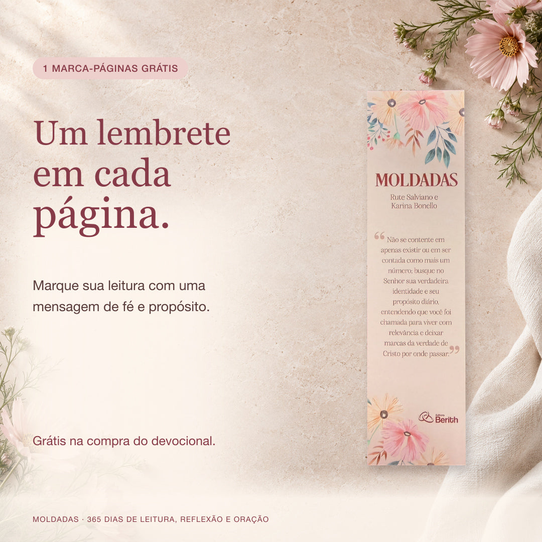 Capa de Devocional Moldadas | 365 Dias com as Mulheres da Bíblia | Rute Salviano e Karina Bonello — item do Kit Ser Diferente é Um Presente | Vitória Martinello + Devocional Moldadas | 365 Dias com as Mulheres da Bíblia | Rute Salviano e Karina Bonello · foto 4