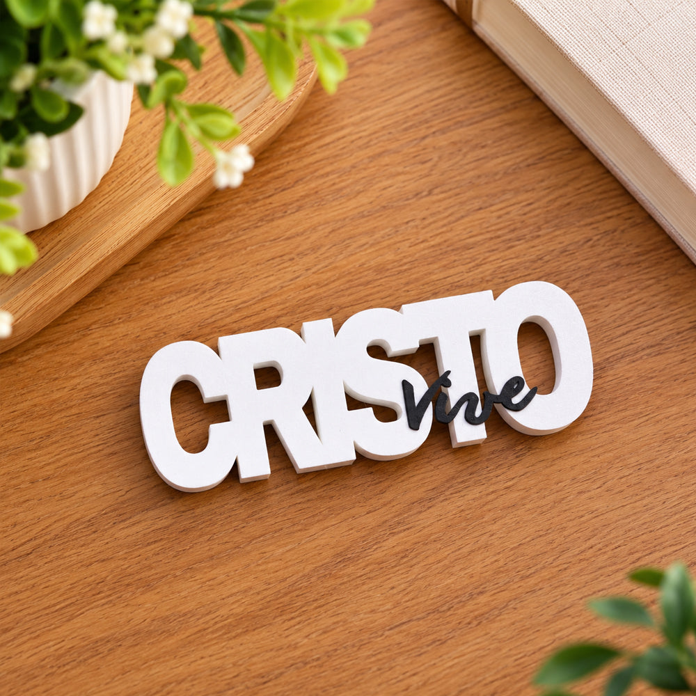 Letreiro Decorativo  3D | Cristo Vive Branco