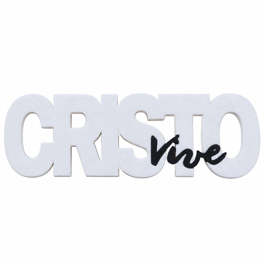 Letreiro Decorativo  3D | Cristo Vive Branco