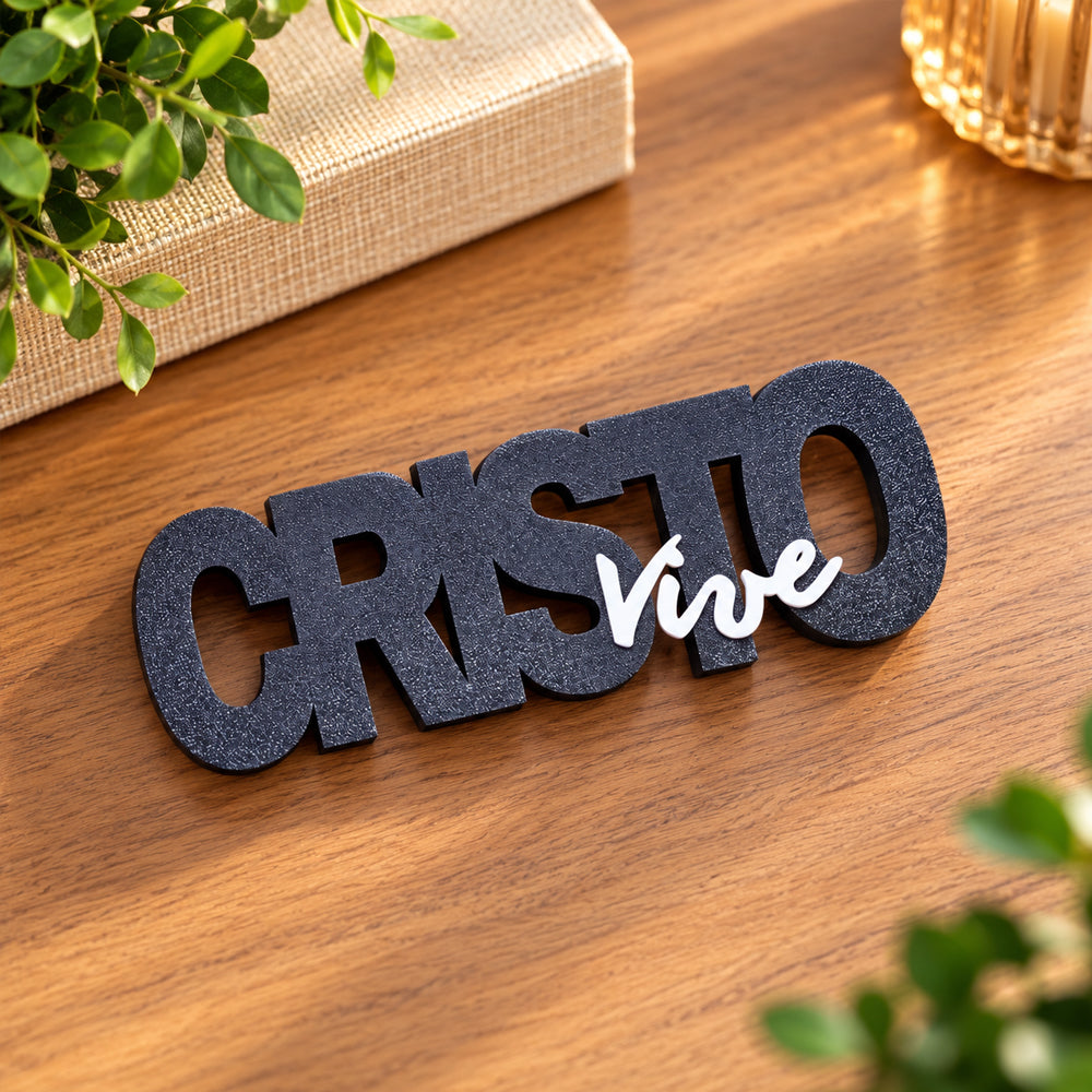 Letreiro Decorativo  3D | Cristo Vive Preto