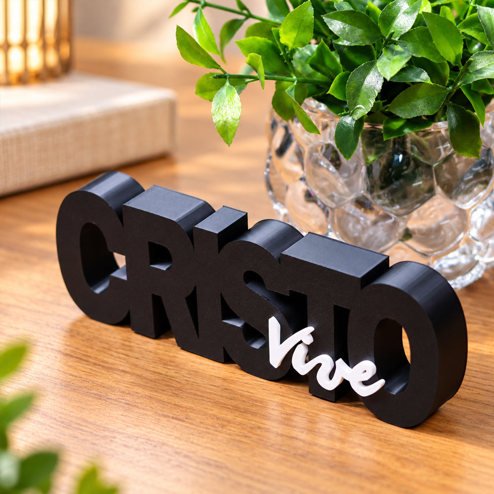 Letreiro Decorativo  3D | Cristo Vive Preto