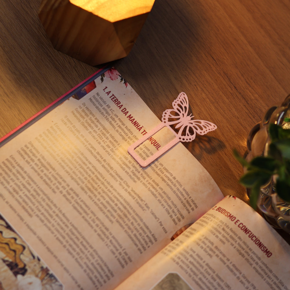 Marca Página 3D | Borboleta Rosa