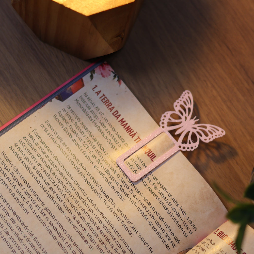 Marca Página 3D | Borboleta Rosa